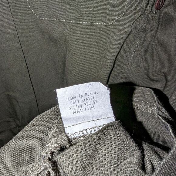 90s Twenty Six Red olive green military button up skate shirt - Picture 4 of 8